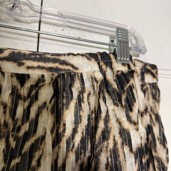 Talbots A-Line Animal Print Skirt Brown and Cream Size 1XP / 14WP Pleated NWT - Picture 6 of 11